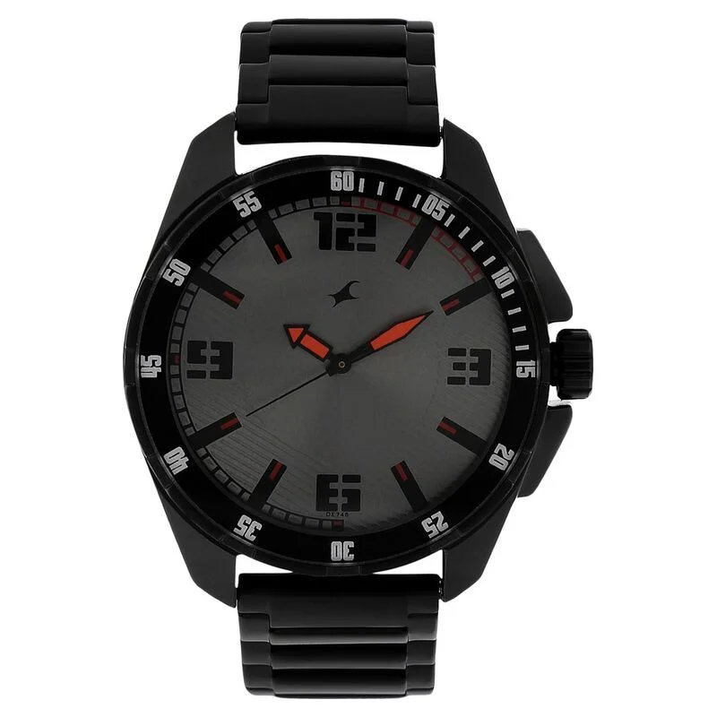 Fastrack Quartz Analog Grey Dial Stainless Steel Strap Watch (NR3084NM01)