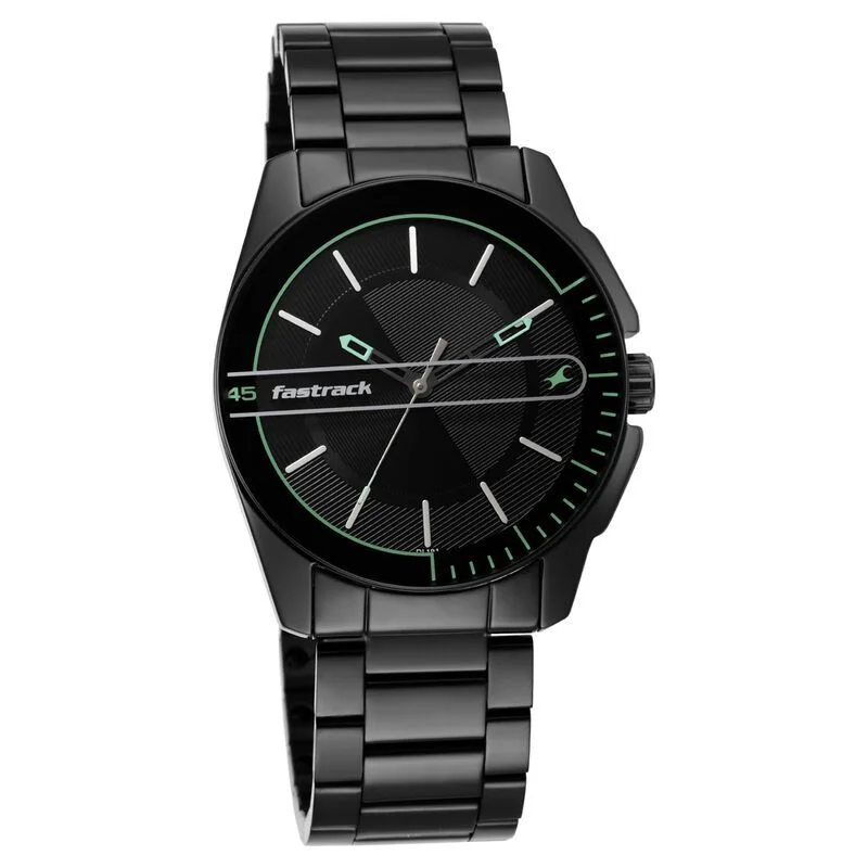 Fastrack Quartz Analog Black Dial Metal Strap Watch (NS3089NM03)