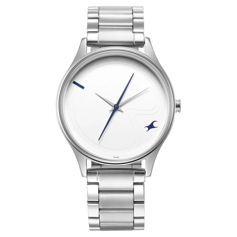Fastrack  NS3290SM01 Stunners Quartz Analog Silver Dial Metal Strap Watch for Guys