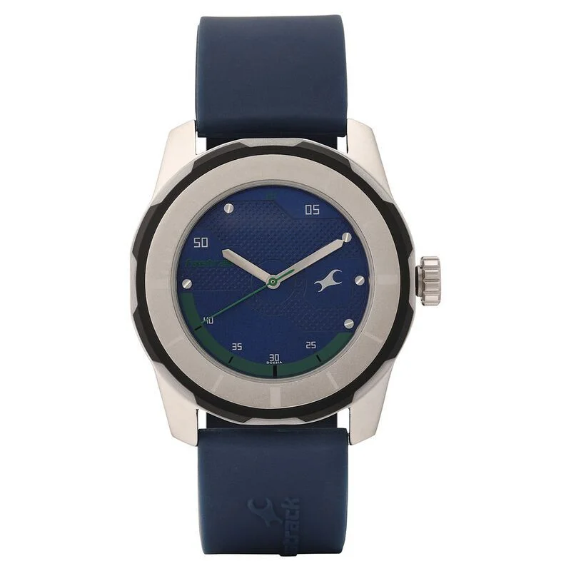 Fastrack NP3099SP05 Quartz Analog Blue Dial Plastic Strap Watch for Guys