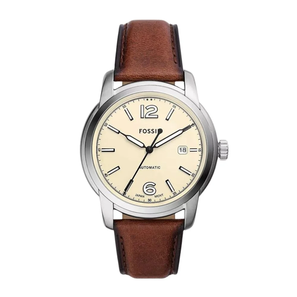 Fossil Heritage Automatic Brown LiteHide? Leather Watch (ME3221)