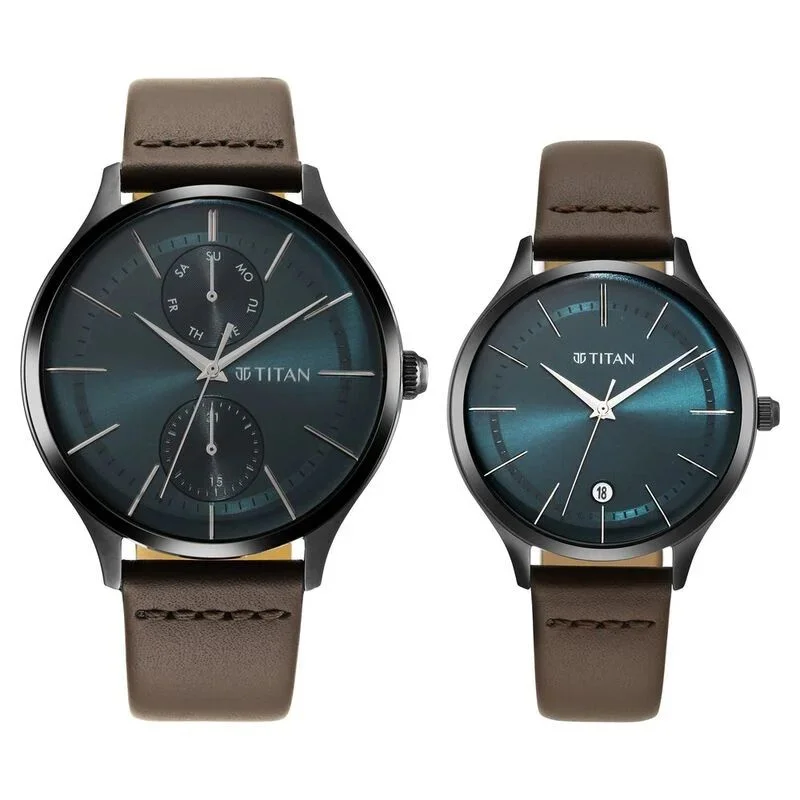 Titan NS9400494204QL01P Bandhan Green Dial Analog watch for Couple