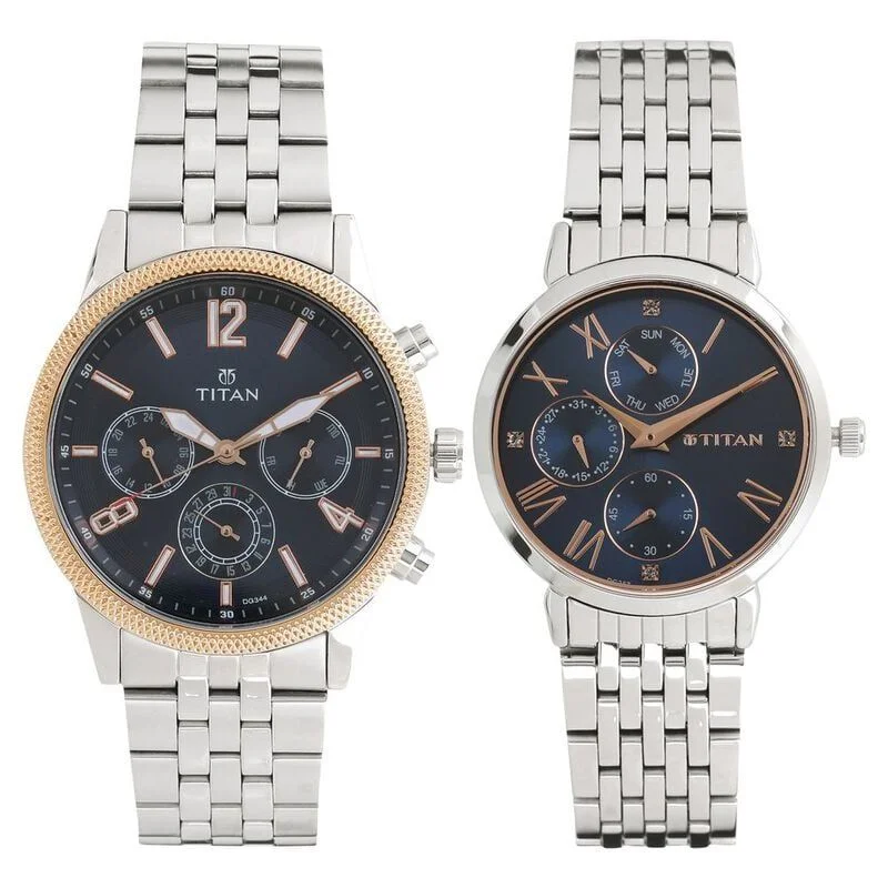 Titan Bandhan Blue Dial Quartz Multifunction Couple Watch (NS17342569KM01P)