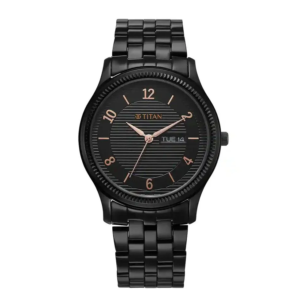 Titan Karishma Black Dial Watch for Men (NS1824NM01)