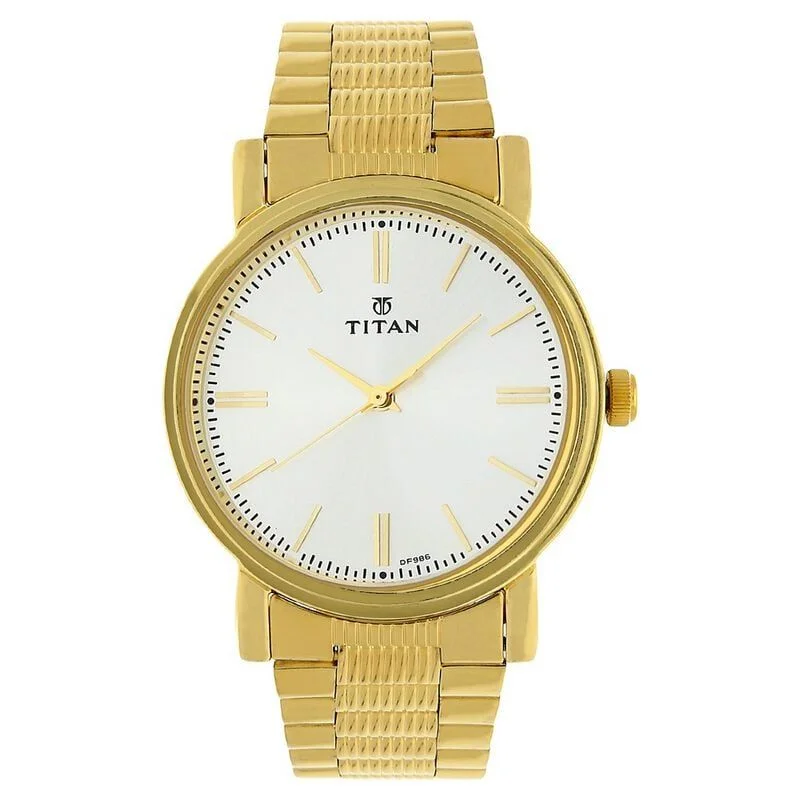 Titan Quartz Analog Silver Dial Stainless Steel Strap Watch for Men (NP1712YM01)