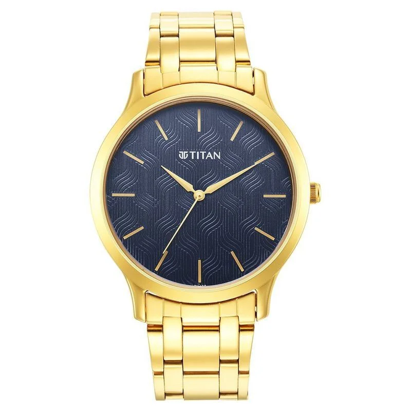 Titan Karishma Radiance Blue Dial Analog Stainless Steel Strap watch for Men (NS1825YM05)