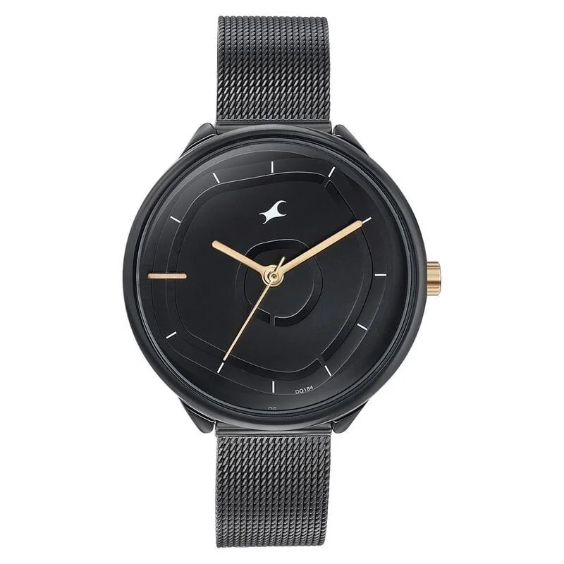 Fastrack Stunners Quartz Multifunction Black Dial Stainless Steel Strap Watch for Girls (6303KM01)