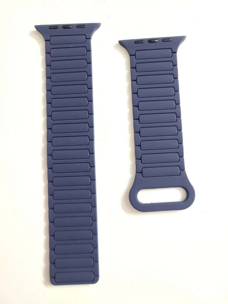 Dual Color Silicon Magnetic Strap For Smart Watch- 42/44/45/49mm (Buckle Clasp)