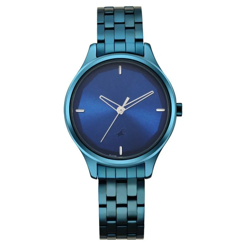 Fastrack Stunners Quartz Analog Blue Dial Metal Strap Watch for Girls (NS6248QM01)