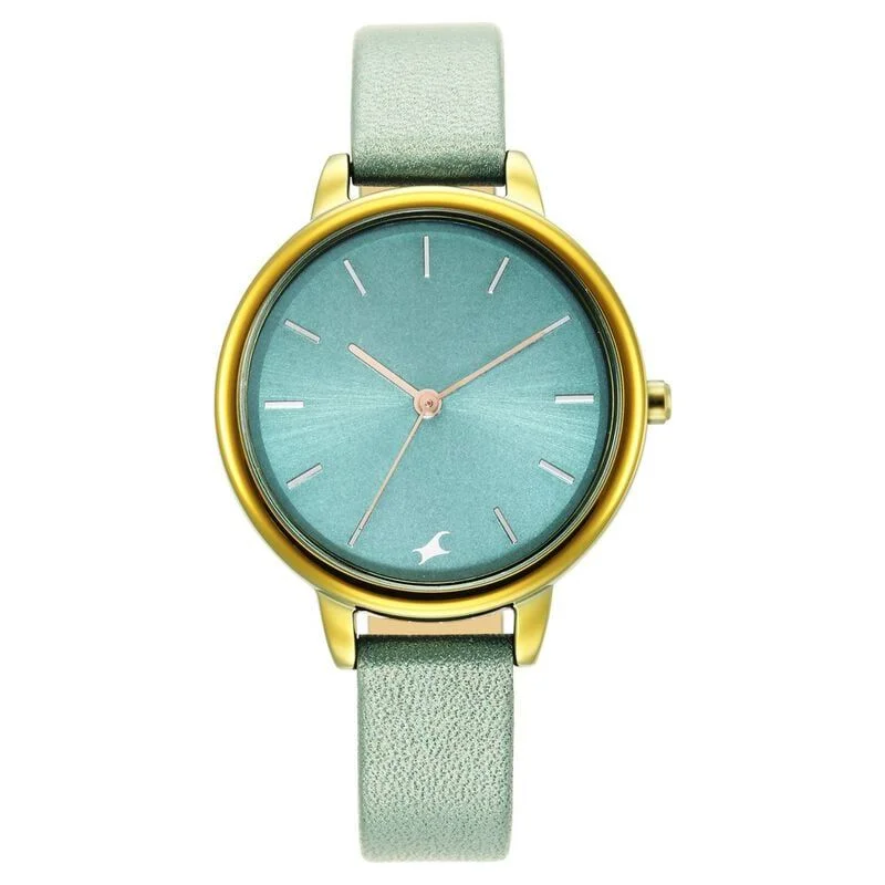 Fastrack Glitch Quartz Analog Blue Dial Leather Strap Watch for Girls (NS6234QL02)