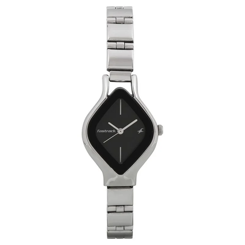 Fastrack Quartz Analog Black Dial Stainless Steel Strap Watch for Girls (NR6109SM02)