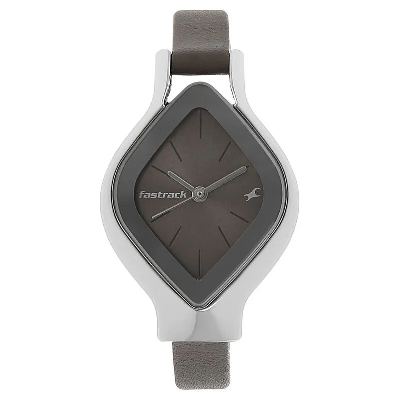 Fastrack Quartz Analog Brown Dial Leather Strap Watch for Girls (NS6109SL02)