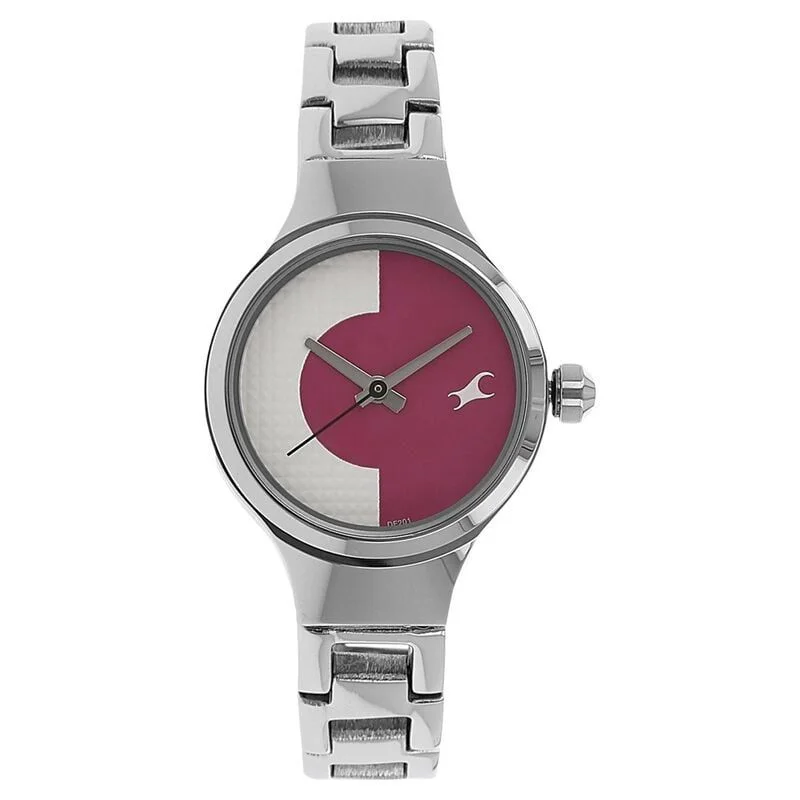 Fastrack Quartz Analog Bicolour Dial Metal Strap Watch for Girls (NP6134SM02)