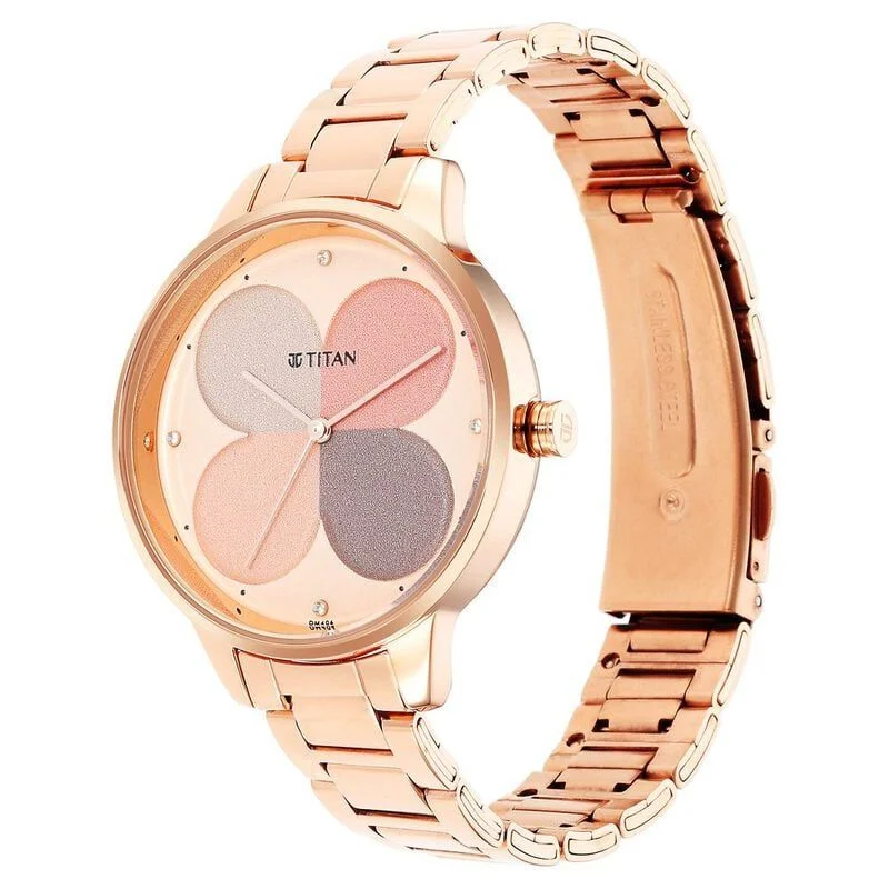 Titan Purple Glam It Up Multicoloured Dial Women Watch With Stainless Steel Strap (NS2648WM02)
