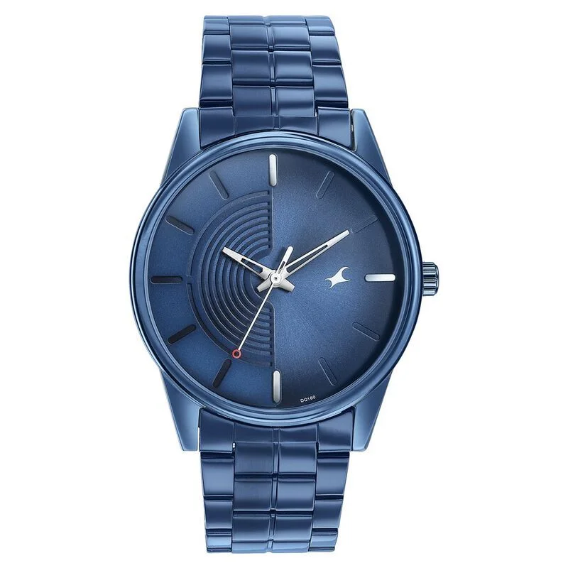 Fastrack Stunners Quartz Analog Blue Dial With Blue Metal Strap Watch for Guys (3305QM02)