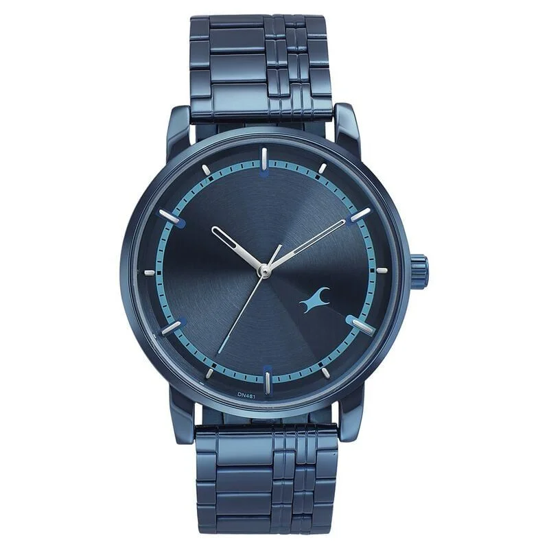 Fastrack Style Up Blue Dial Stainless Steel Strap Watch for Guys (3278QM01)
