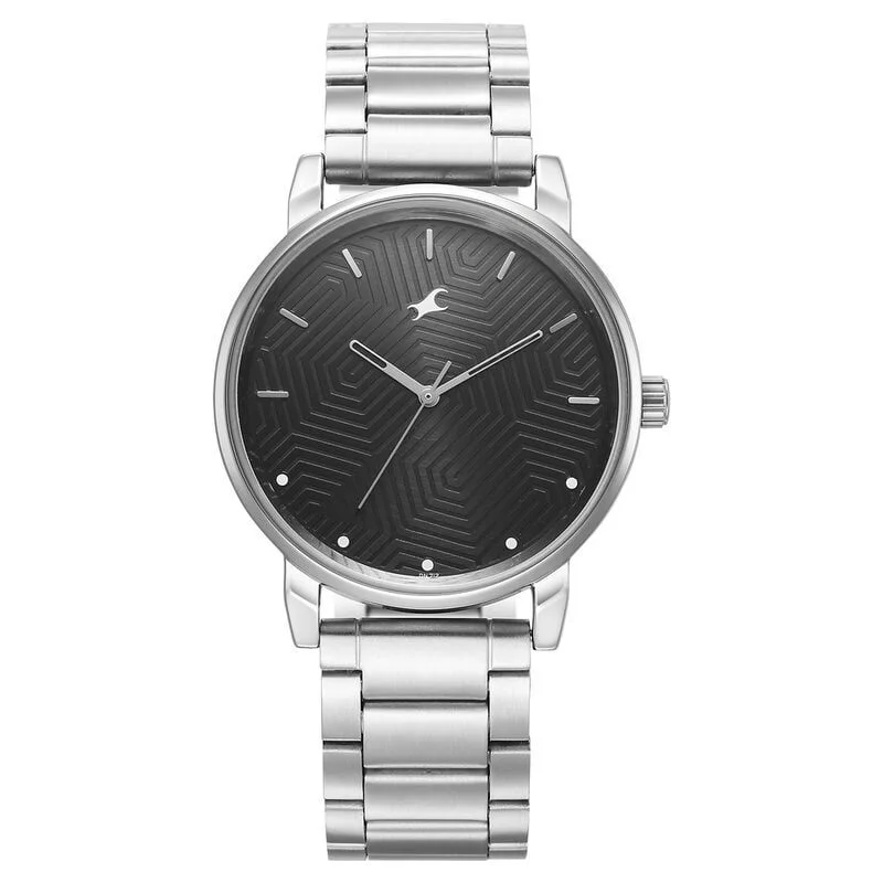 Fastrack Stunners Black Dial Metal Strap Watch for Guys (3278SM05)