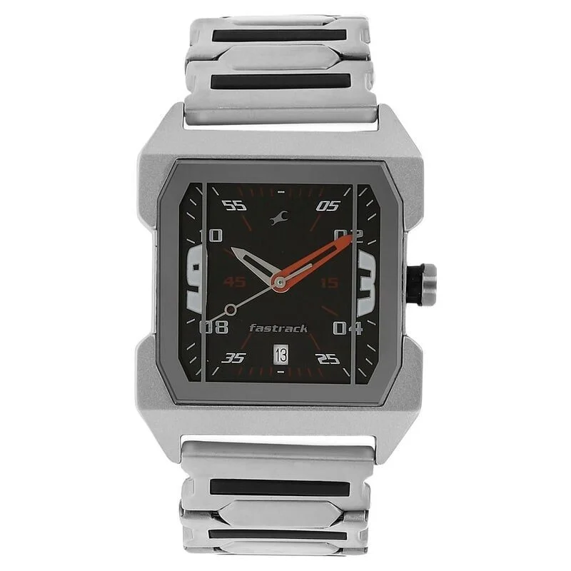 Fastrack Quartz Analog Black Dial Stainless Steel Strap Watch for Guys (NS1474SM02)