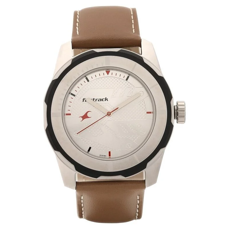 Fastrack Leather Strap Watch for Guys (NS3099SL01)