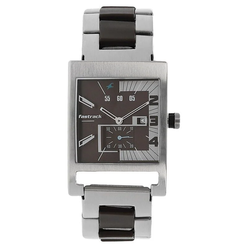 Fastrack Quartz Analog Brown Dial Stainless Steel Strap Watch for Guys (NS1478SM02)