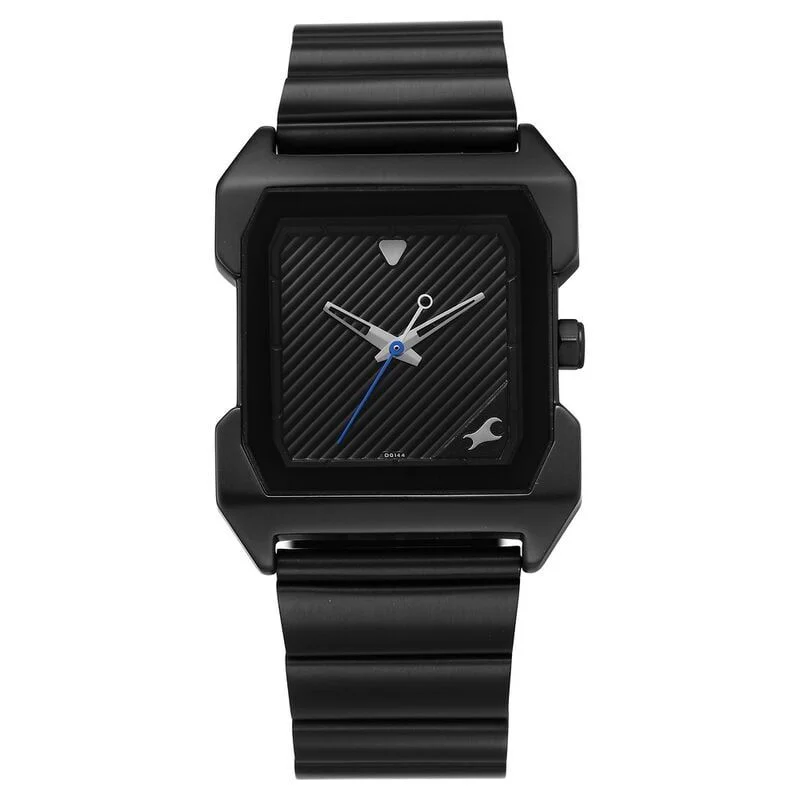 Fastrack Pulse Quartz Analog Black Dial With Black Stainless steel Strap Watch for Guys (1474NM02)