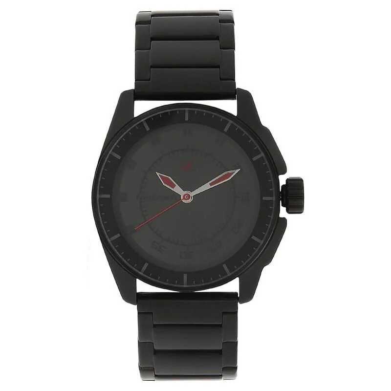 Fastrack Quartz Analog Black Dial Stainless Steel Strap Watch for Guys (NS3089NM01)