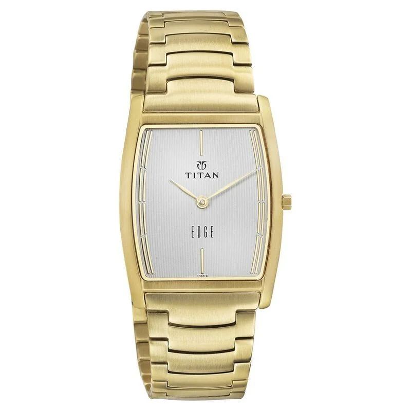 Titan Yellow Dial Stainless Steel Strap watch for Men (NG1044YM01)
