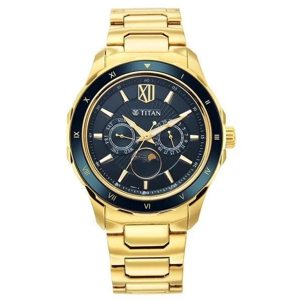Titan Regalia Premium Green Dial Stainless Steel Strap Watch for Men 1688KM05