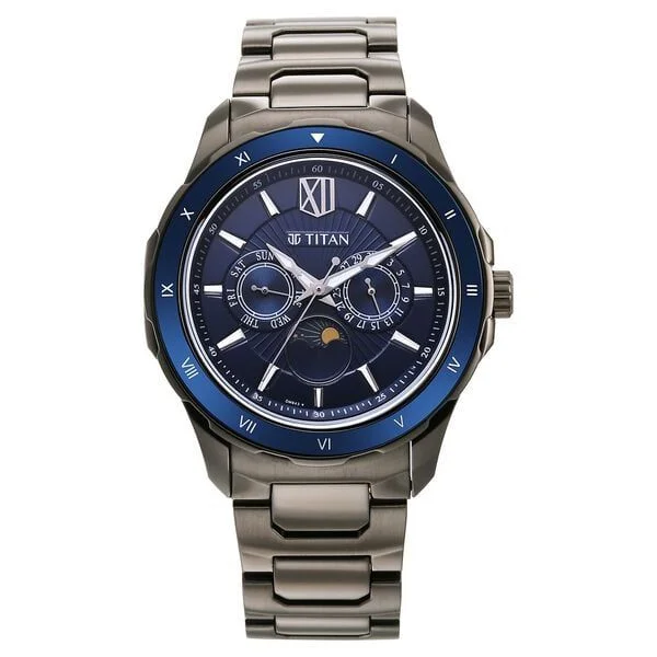 Titan Regalia Premium Blue Dial Stainless Steel Strap Watch for Men (NS1688KM07)