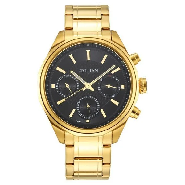 Titan Regalia Opulent Silver Dial Quartz Multifunction Stainless Steel Strap watch for Men (NS1829YM01)