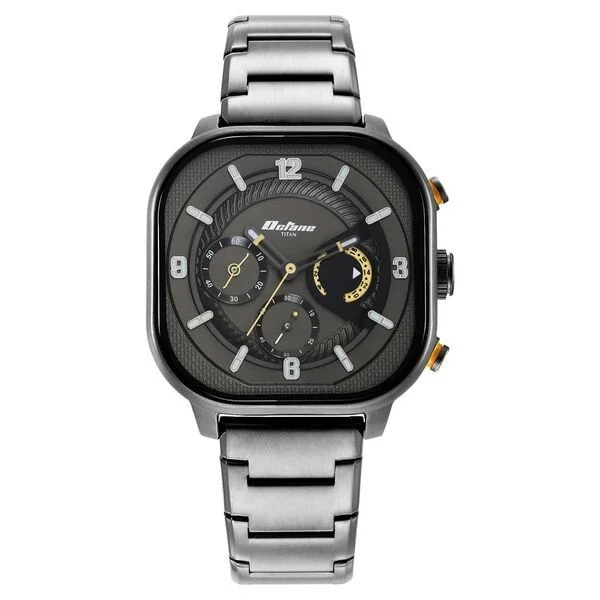 Titan Octane Aerobatics Anthracite Dial Chronograph Stainless Steel Strap watch for Men (NS1856QM01)
