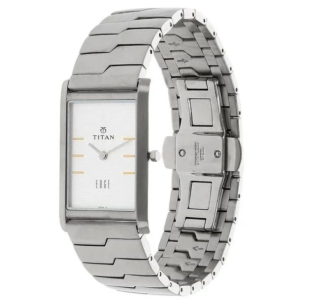 Titan Quartz Analog White Dial Stainless Steel Strap Watch for Men ( NS1043sm14 )