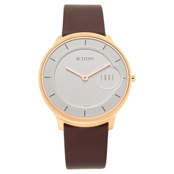 Titan Quartz Analog White Dial Leather Strap Watch for Men (NS1843WL01)