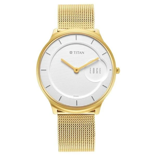 Titan Edge Baseline White Dial Analog Stainless Steel Strap Watch for Men (NS1843YM01)