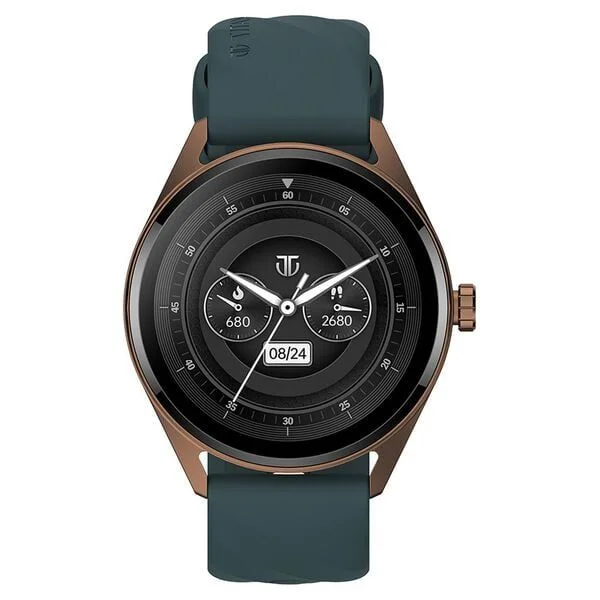 Titan Crest with 3.63 cm AMOLED Display with AOD, Functional Crown, BT Calling, Premium Smartwatch with Teal Strap (90197AP03K)