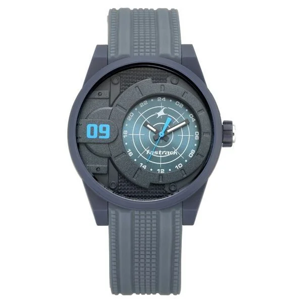 Fastrack Trendies Quartz Analog Black Dial Silicone Strap Watch for Guys (38058PP01)