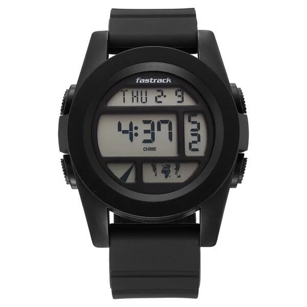 Fastrack StreetStyle Digital Black Dial Black Silicone Strap Watch For Guys (38120PP01)