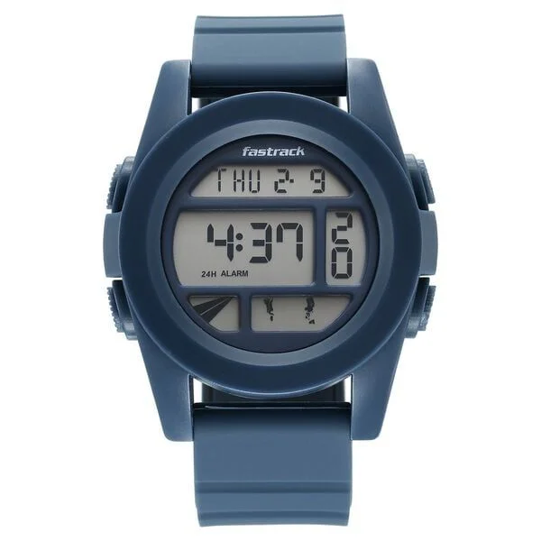 Fastrack StreetStyle Digital Blue Dial Blue Silicone Strap Watch For Guys (38120PP03)