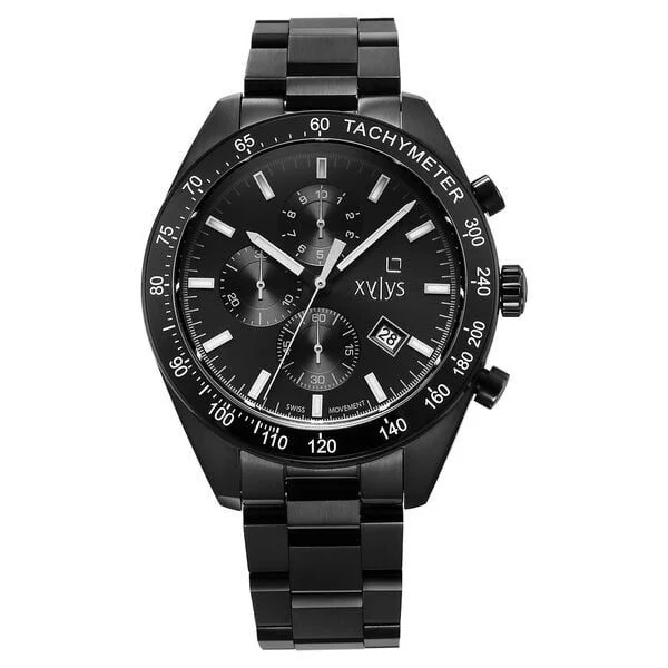 Xylys Quartz Chronograph Black Dial Black Stainless Steel Strap Watch For Men (40057NM01E)