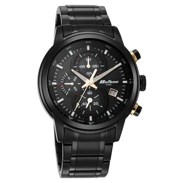 Titan Octane Black Dial Chronograph Watch for Men (NS90086KM05)