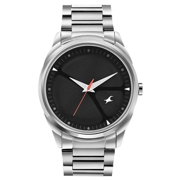 Fastrack MetaWe Quartz Analog Black Dial Stainless Steel Strap Watch For Guys (3273SM02)