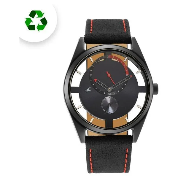 Fastrack Revibe Quartz Multifunction Black Dial Fabric Strap Watch for Guys - 3256PF02