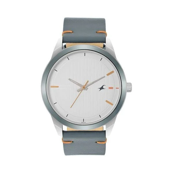 Fastrack Stunners Quartz Analog White dial Leather Strap Watch for Guys - 3308KL02