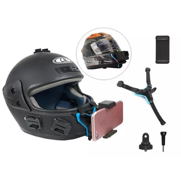Helmet Chin Mount and Mobile Holder For Smartphone &amp; Action Camera
