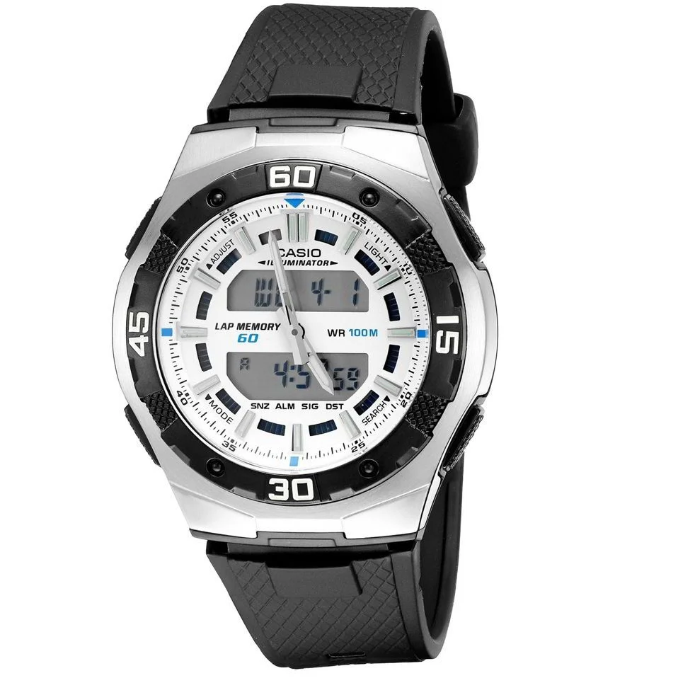 Casio Resin belt world time watch for men (AQ-164W-7AV)