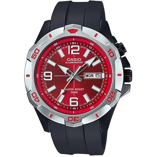 Red dial Casio Illuminator watches for men (MTD-1082-4AV)
