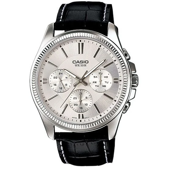 Casio Multifunctional leather belt watches for men (MTP-1375L-7AV)