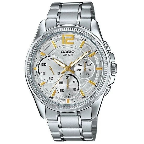 Casio white dial Standard watches for men (MTP-E305D-7AV)