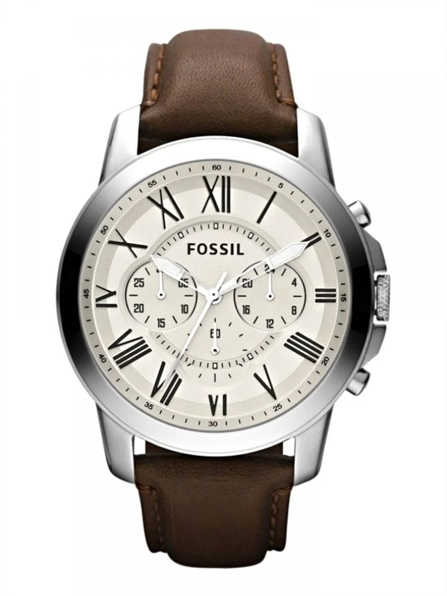 Fossil Grant Chronograph Brown Leather Watch FS4735
