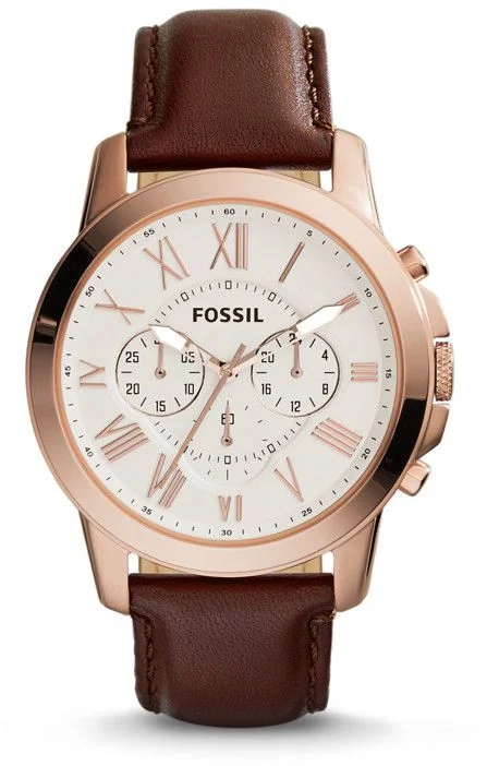 Fossil Grant for Men - Analog Leather Band Watch - FS4991